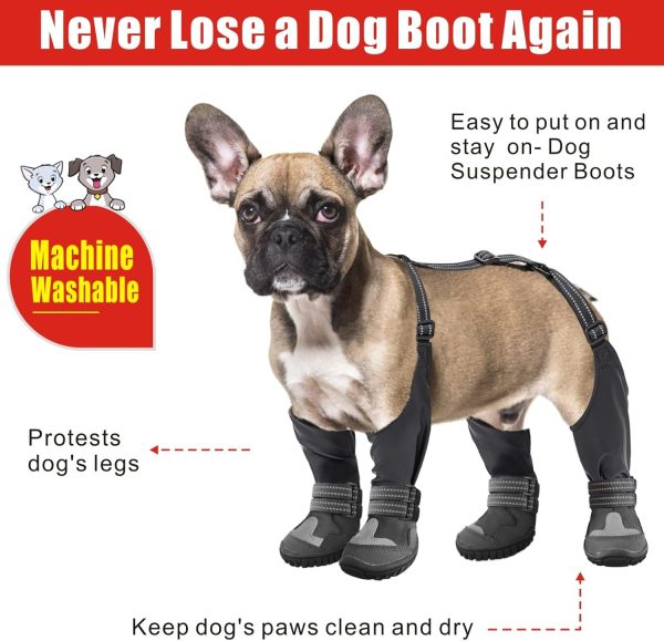 Dog Boots Waterproof Anti Slip Dog Boots for Medium Large-1