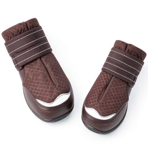 QUMY Dog Boots Breathable Mesh Anti Slip Sole Adjustable-4