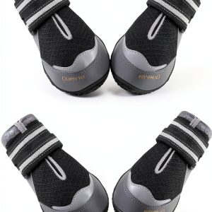 QUMY Dog Boots Breathable Mesh Anti Slip Sole Adjustable-0
