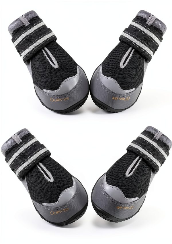 QUMY Dog Boots Breathable Mesh Anti Slip Sole Adjustable-0