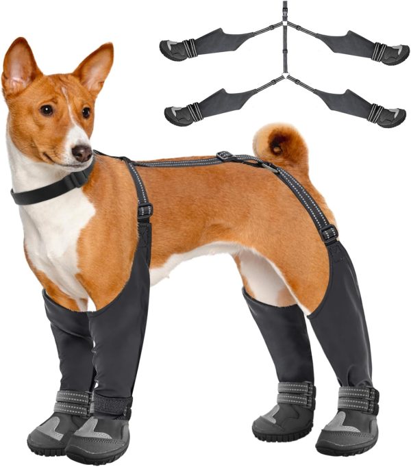 Dog Boots Waterproof Anti Slip Dog Boots for Medium Large-0