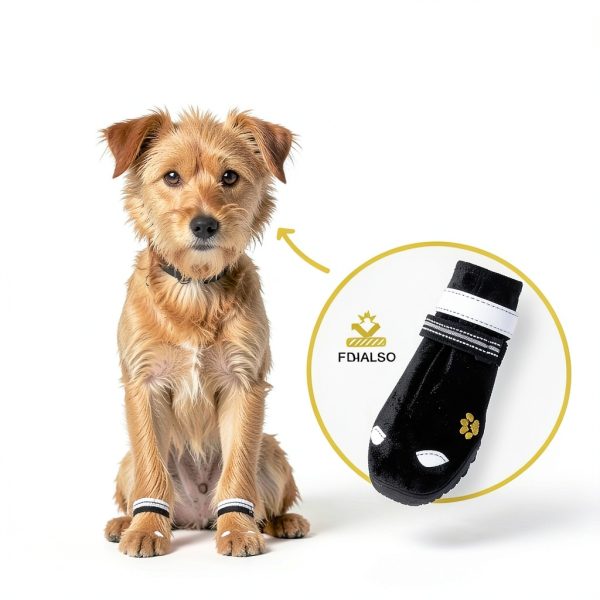 FISHOAKY Dog Boots Waterproof Anti Slip Reflective Pet Shoes-6