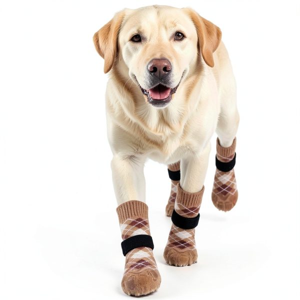 EXPAWLORER Dog Socks Anti Slip Paw Protectors Pink Black-8
