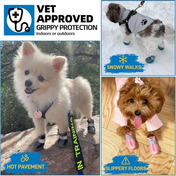 JZXOIVA Dog Boots Anti Slip Paw Protection Pet Shoes-2