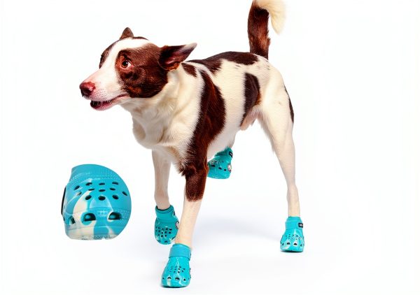 Crocs Dog Boots Lightweight EVA Aqua Yellow BarkBox-1