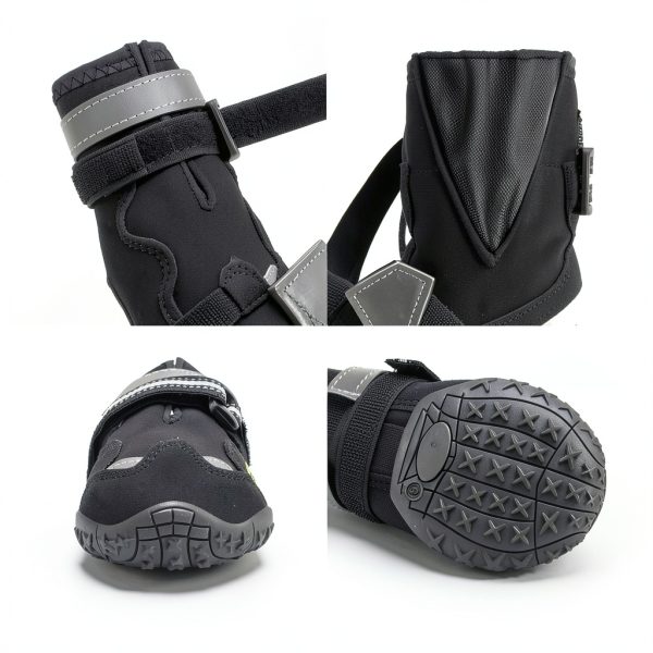 FISHOAKY Dog Boots Waterproof Anti Slip Reflective Pet Shoes-5