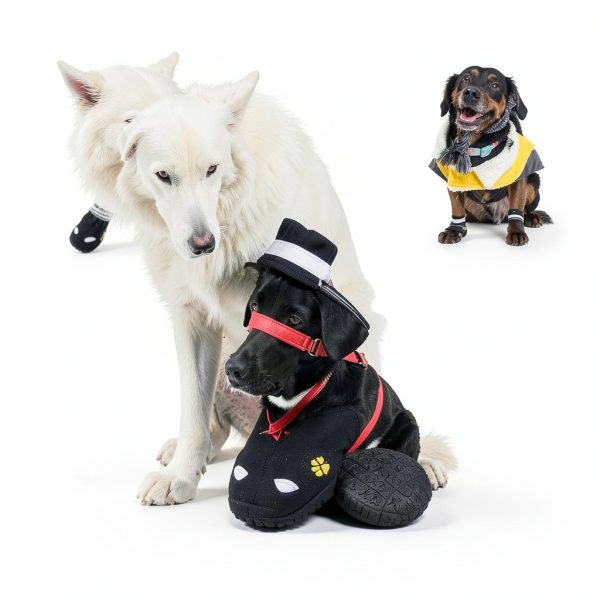 FISHOAKY Dog Boots Waterproof Anti Slip Reflective Pet Shoes-7
