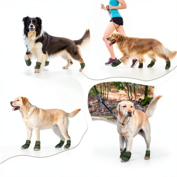 DcOaGt Dog Boots Military Green Mesh Waterproof Paw-4