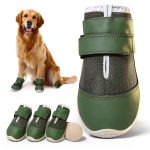 DcOaGt Dog Boots Military Green Mesh Waterproof Paw-0
