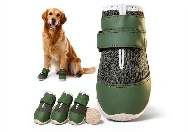 DcOaGt Dog Boots Military Green Mesh Waterproof Paw-0