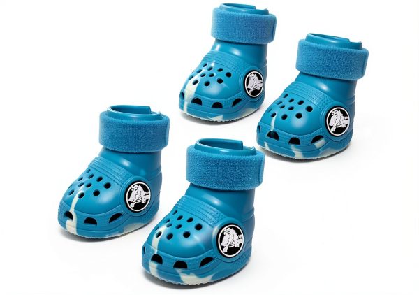 Crocs Dog Boots Lightweight EVA Aqua Yellow BarkBox-0