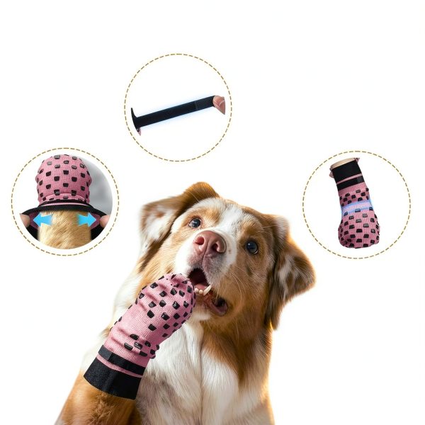 Dog Paw Socks A AIEDOULER Grippy Cotton Design-1