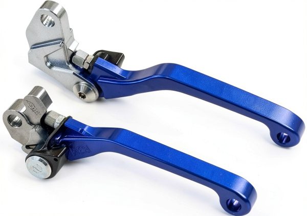 KZLM Motorcycle Clutch & Brake Levers Foldable Lightweight Blue-6