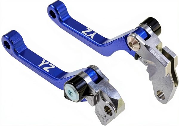 KZLM Motorcycle Clutch & Brake Levers Foldable Lightweight Blue-5