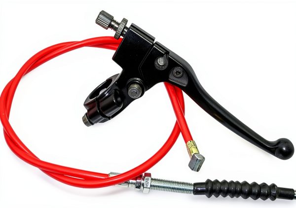 DJ-Motor Polished Silver Red 22mm Clutch Lever Cable for Pit Dirt-3