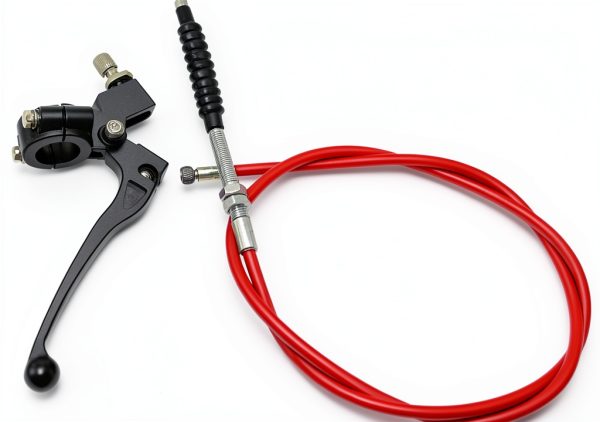 DJ-Motor Polished Silver Red 22mm Clutch Lever Cable for Pit Dirt-4