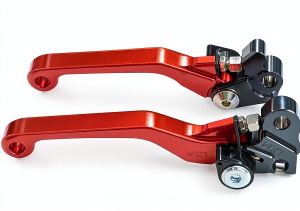 Motorcycle Clutch Lever KZLM Red Aluminum Dual Lever Set-4