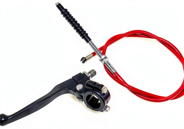 DJ-Motor Polished Silver Red 22mm Clutch Lever Cable for Pit Dirt-5