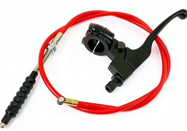 DJ-Motor Polished Silver Red 22mm Clutch Lever Cable for Pit Dirt-7