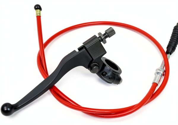 DJ-Motor Polished Silver Red 22mm Clutch Lever Cable for Pit Dirt-2