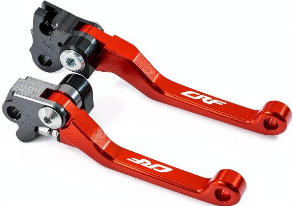 Motorcycle Clutch Lever KZLM Red Aluminum Dual Lever Set-0