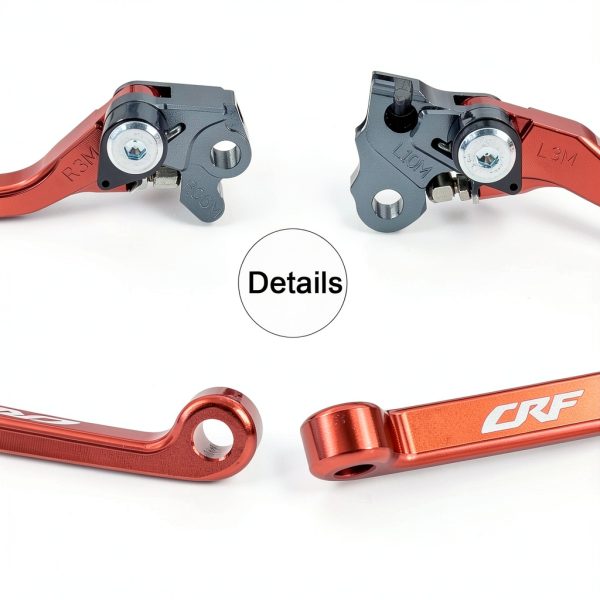 Motorcycle Clutch Lever KZLM Red Aluminum Dual Lever Set-5