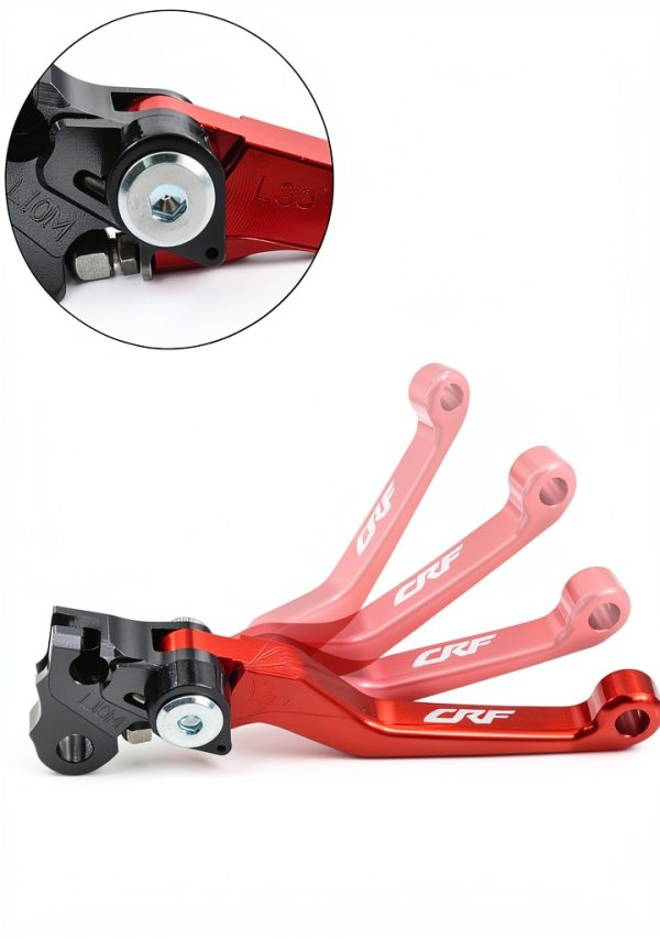 Motorcycle Clutch Lever KZLM Red Aluminum Dual Lever Set-3