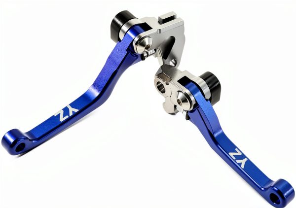 KZLM Motorcycle Clutch & Brake Levers Foldable Lightweight Blue-3