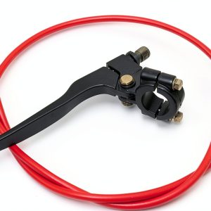 DJ-Motor Polished Silver Red 22mm Clutch Lever Cable for Pit Dirt-0
