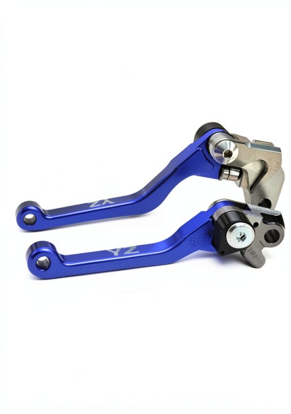 KZLM Motorcycle Clutch & Brake Levers Foldable Lightweight Blue-1