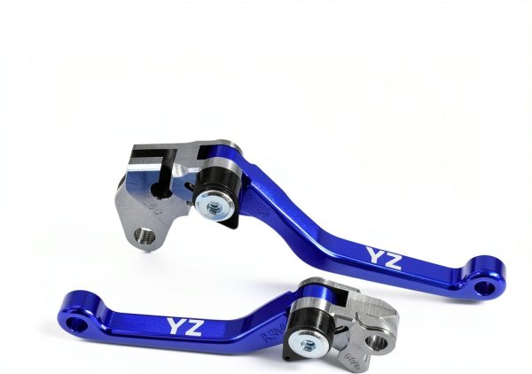 KZLM Motorcycle Clutch & Brake Levers Foldable Lightweight Blue-2