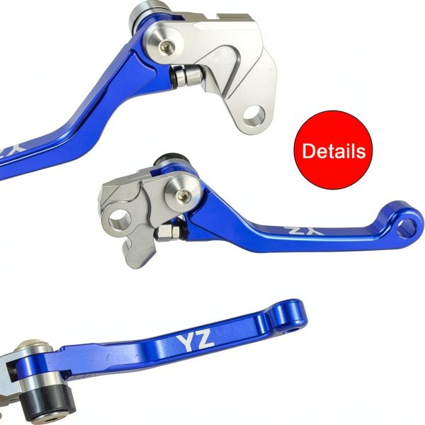 KZLM Motorcycle Clutch & Brake Levers Foldable Lightweight Blue-4