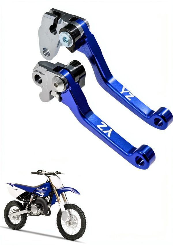 KZLM Motorcycle Clutch & Brake Levers Foldable Lightweight Blue-0