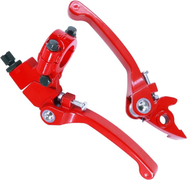 Folding Clutch Brake Lever for 50cc 70cc 110cc 125cc 140cc 150cc Apollo RFZ125 DB007 DBX15 X18 X19 Tao Tao DB17 DB27 Coolster M125 SSR Thumpstar Chinese Pit Dirt Bike Motorcycle Red-0